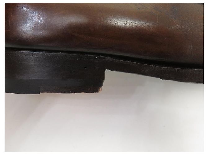 SCARPE MOCASSINI BERLUTI ANDY TAGLIA 8 42 PELLE PATINATA Marrone - vista 11