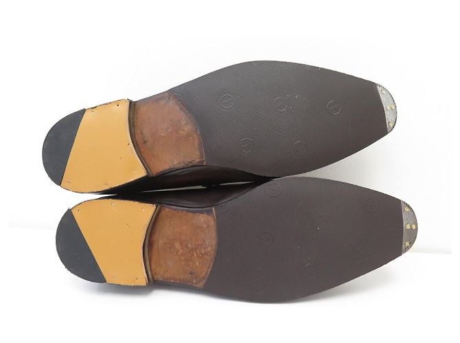 SCARPE MOCASSINI BERLUTI ANDY TAGLIA 8 42 PELLE PATINATA Marrone - vista 6