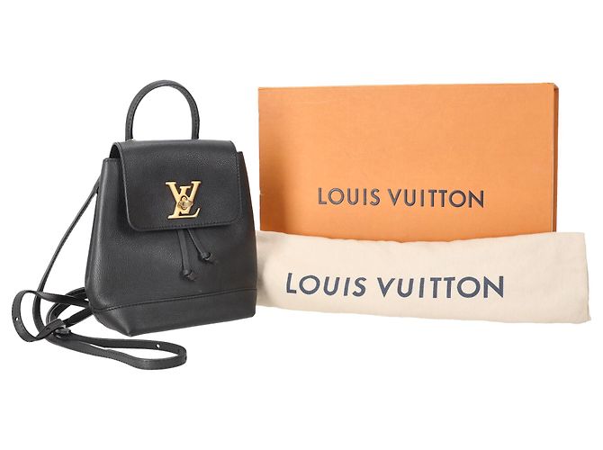 Twist Zaino Louis Vuitton LV Mini Lockme in pelle nera Nero - vista 7