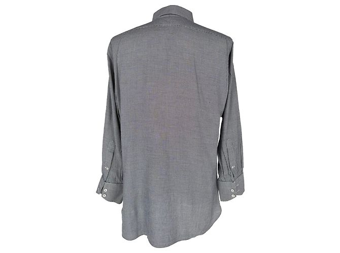Camicia Tom Ford in Tweed con Bottoni in Cotone Grigio - vista 3