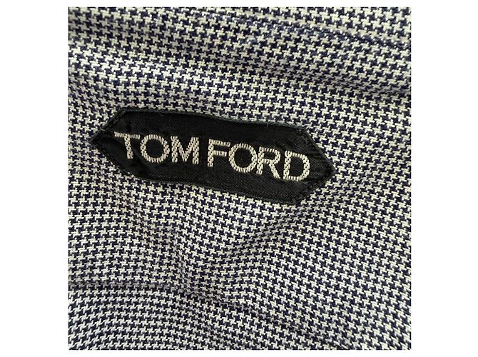 Camicia Tom Ford in Tweed con Bottoni in Cotone Grigio - vista 4