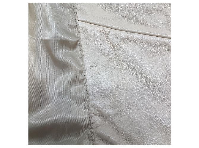 Chaqueta Moto Michael Michael Kors en cuero beige - vista 5
