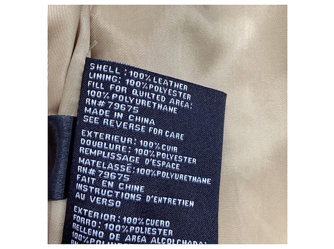 Chaqueta Moto Michael Michael Kors en cuero beige - vista 6