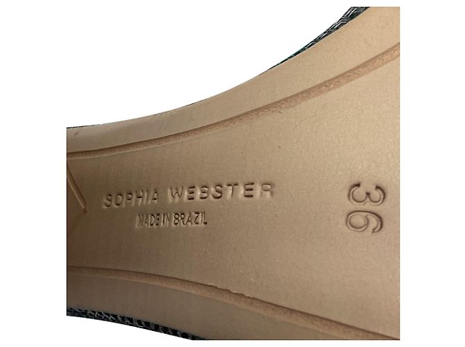 Sandali con plateau Rue 140 di Sophia Webster in pelle metallizzata verde - vista 7