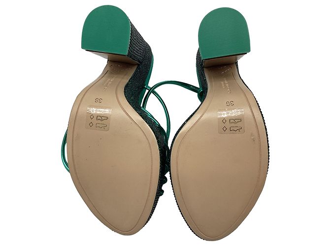 Sandali con plateau Rue 140 di Sophia Webster in pelle metallizzata verde - vista 8