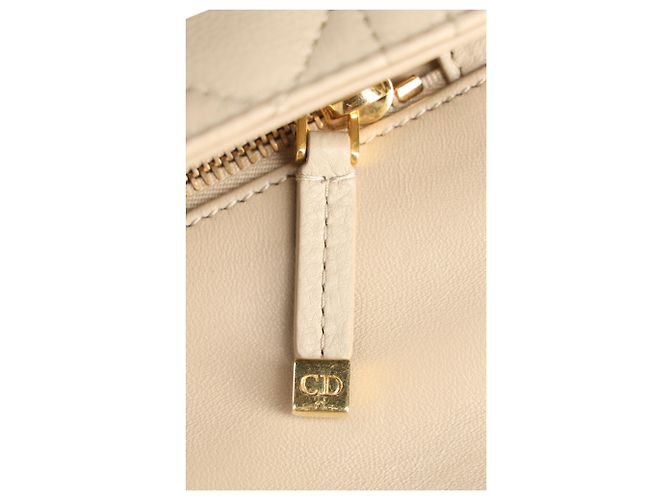 Piccola borsa Dior Caro in pelle beige Stampa python - vista 14