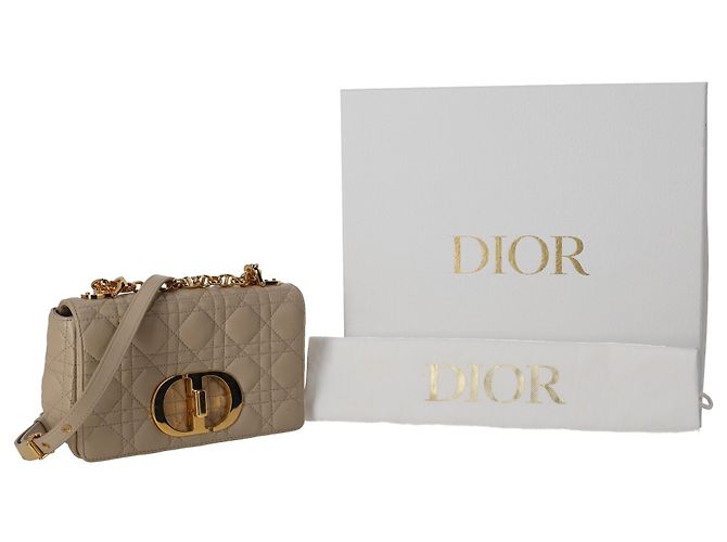 Piccola borsa Dior Caro in pelle beige Stampa python - vista 6