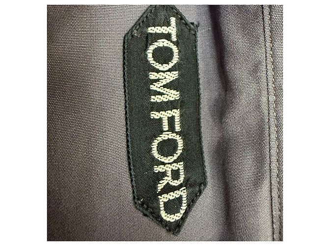 Camisa Tom Ford de botões em algodão cinza escuro - vista 4
