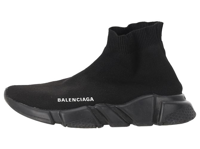 Balenciaga Speed Trainer Shoes in Black Polyester - view 2