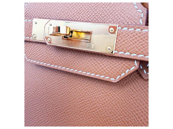 Hermès Birkin 30 Gold Hardware in pelle Togo marrone Rosso - vista 2