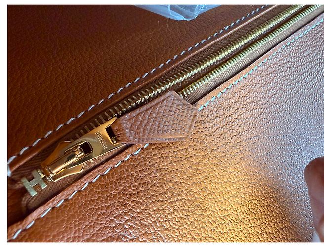 Hermès Birkin 30 Gold Hardware in pelle Togo marrone Rosso - vista 28