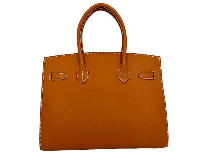 Hermès Birkin 30 Gold Hardware in pelle Togo marrone Rosso - vista 4