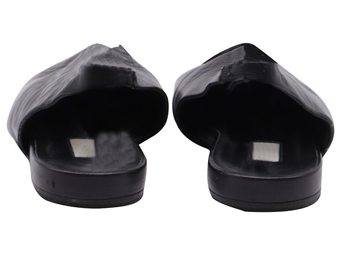 Ballerine slingback a punta quadrata in pelle nera Jil Sander Nero - vista 3