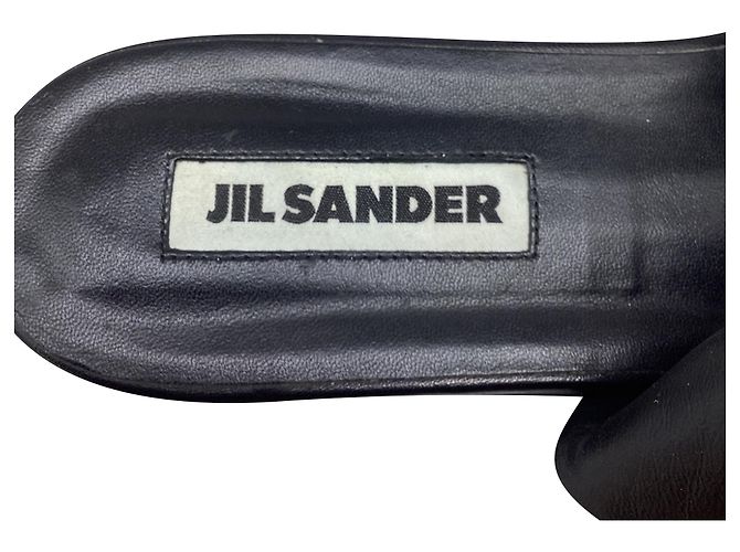 Ballerine slingback a punta quadrata in pelle nera Jil Sander Nero - vista 8