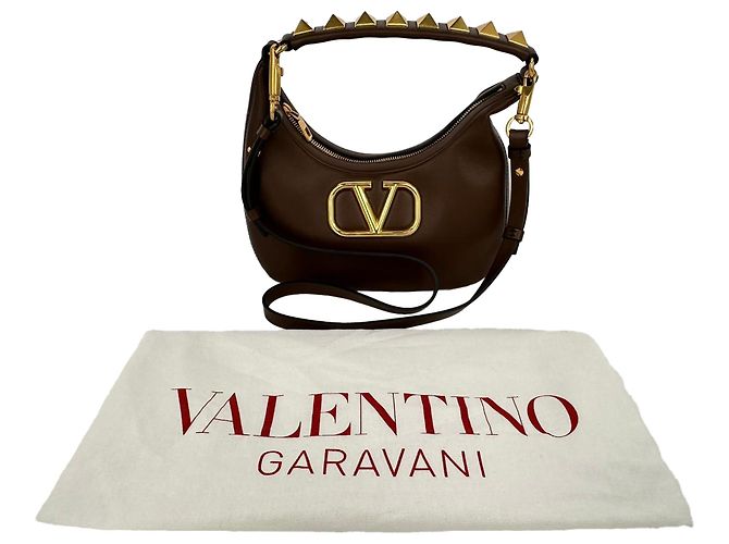 Red Valentino Bolso Hobo Valentino Garavani Stud Sign en piel marrón Castaño - vista 14