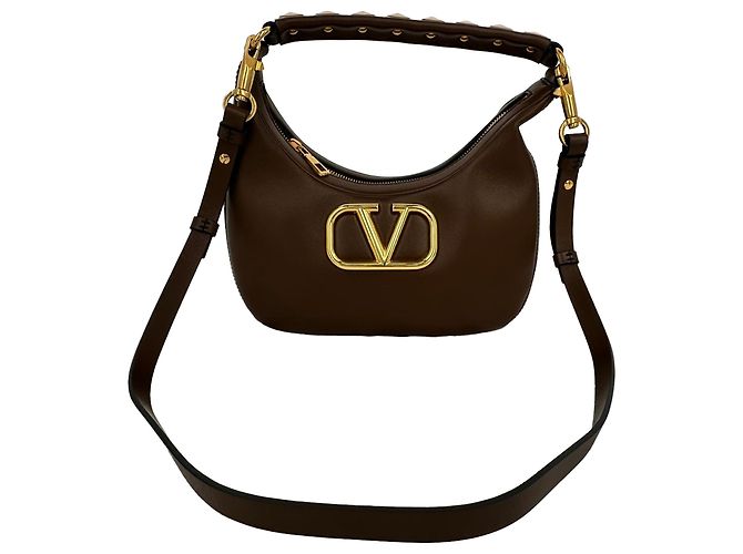 Red Valentino Bolso Hobo Valentino Garavani Stud Sign en piel marrón Castaño - vista 2