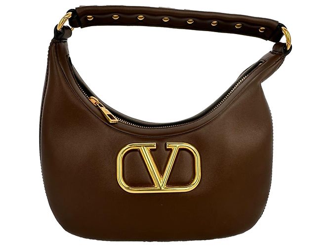 Red Valentino Bolso Hobo Valentino Garavani Stud Sign en piel marrón Castaño - vista 3