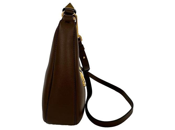 Red Valentino Bolso Hobo Valentino Garavani Stud Sign en piel marrón Castaño - vista 6