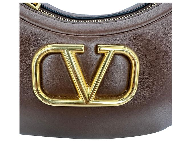 Red Valentino Bolso Hobo Valentino Garavani Stud Sign en piel marrón Castaño - vista 7