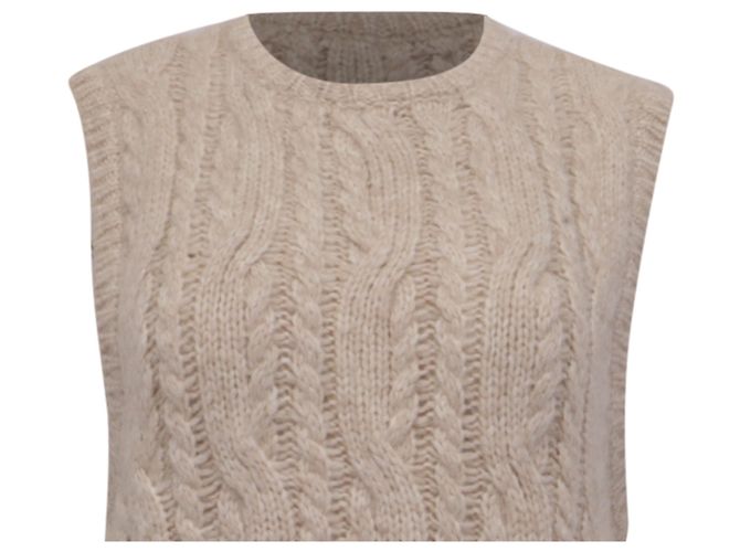 Gilet in maglia Totême con scollo rotondo in alpaca bianca Bianco Crudo - vista 2