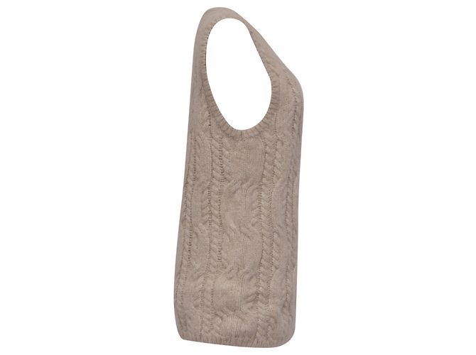 Gilet in maglia Totême con scollo rotondo in alpaca bianca Bianco Crudo - vista 3