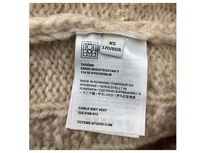 Gilet in maglia Totême con scollo rotondo in alpaca bianca Bianco Crudo - vista 6