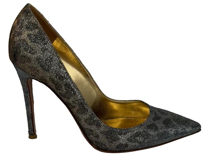 Décolleté a punta Gianvito 105 di Gianvito Rossi in glitter metallizzato oro - vista 4
