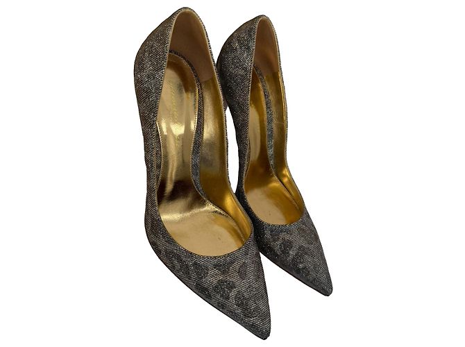 Décolleté a punta Gianvito 105 di Gianvito Rossi in glitter metallizzato oro - vista 5