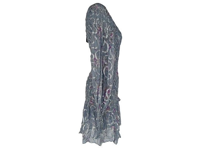 Mini abito smock Scarlett di LoveShackFancy in seta multicolore - vista 2