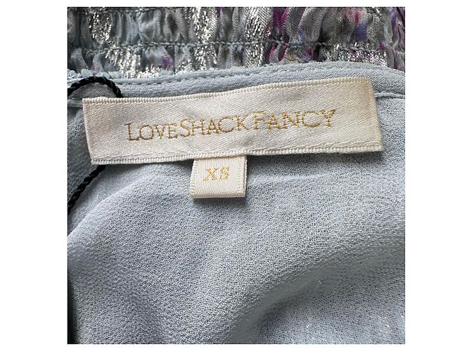 Mini abito smock Scarlett di LoveShackFancy in seta multicolore - vista 4