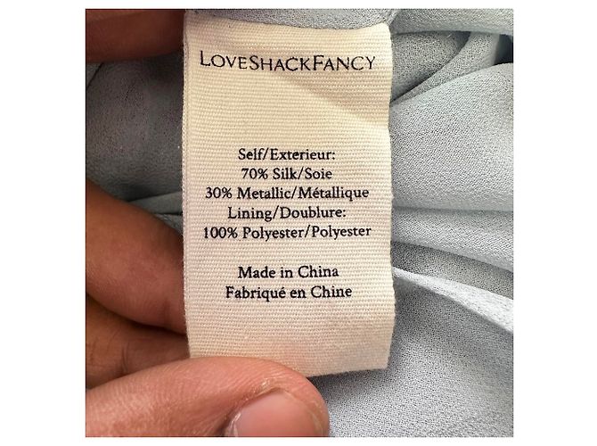 Mini abito smock Scarlett di LoveShackFancy in seta multicolore - vista 5