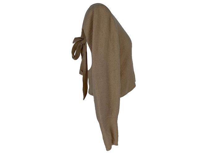Rückenfreier Strickpullover Reformation aus beigem Kaschmir - Ansicht 2