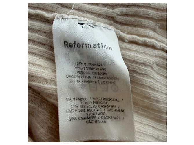 Rückenfreier Strickpullover Reformation aus beigem Kaschmir - Ansicht 6