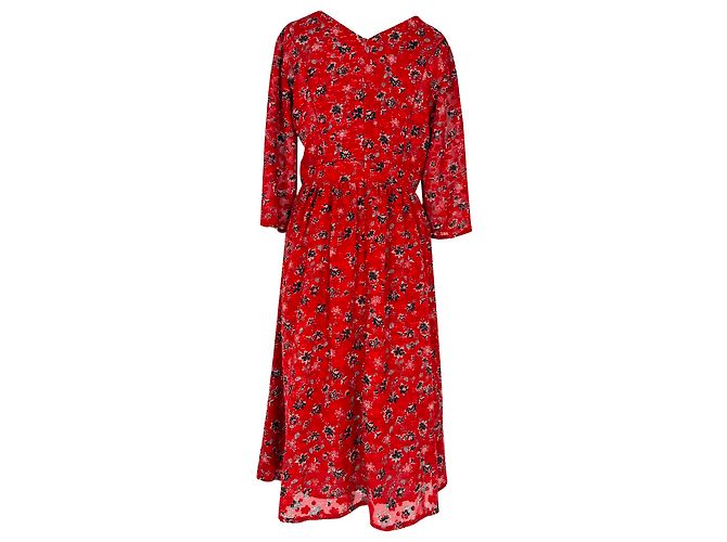 Ba&Sh Galvin Midi-Kleid mit Blumenprint in Rot aus Polyester - Ansicht 3