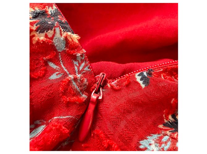 Ba&Sh Galvin Midi-Kleid mit Blumenprint in Rot aus Polyester - Ansicht 4
