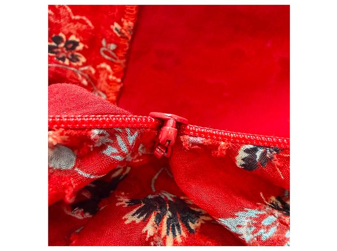 Ba&Sh Galvin Midi-Kleid mit Blumenprint in Rot aus Polyester - Ansicht 5