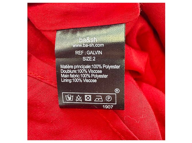 Ba&Sh Galvin Midi-Kleid mit Blumenprint in Rot aus Polyester - Ansicht 8