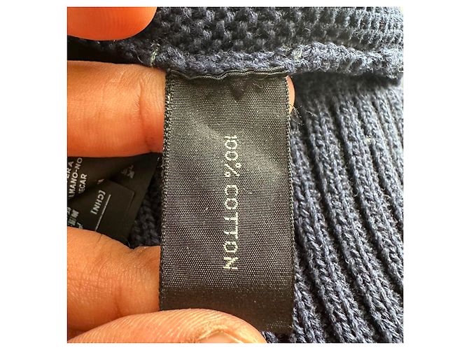 Suéter de crochê Tom Ford em algodão azul marinho - vista 7