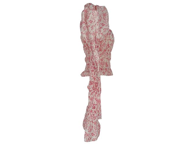 Autre Marque Blusa Delilah con estampado y fruncido en algodón rosa de Caroline Constas - vista 3