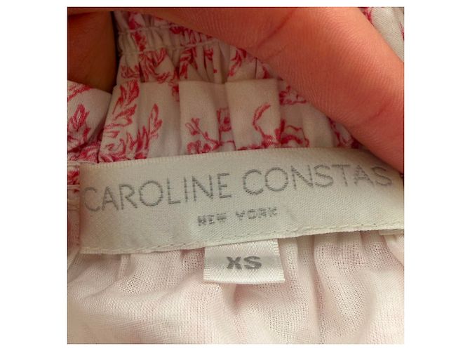 Autre Marque Blusa Delilah con estampado y fruncido en algodón rosa de Caroline Constas - vista 6