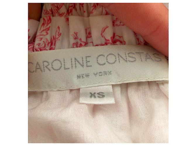 Autre Marque Blusa Delilah con estampado y fruncido en algodón rosa de Caroline Constas - vista 7