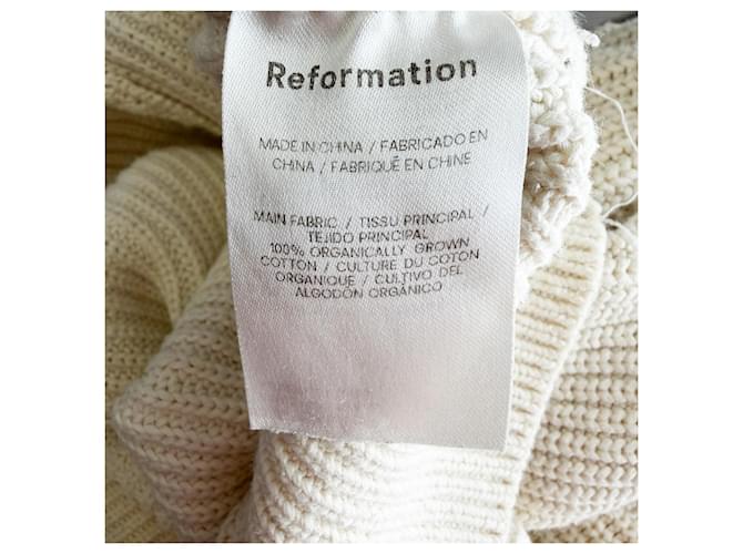 Reformation Cove Pullover aus weißer Baumwolle Roh - Ansicht 4