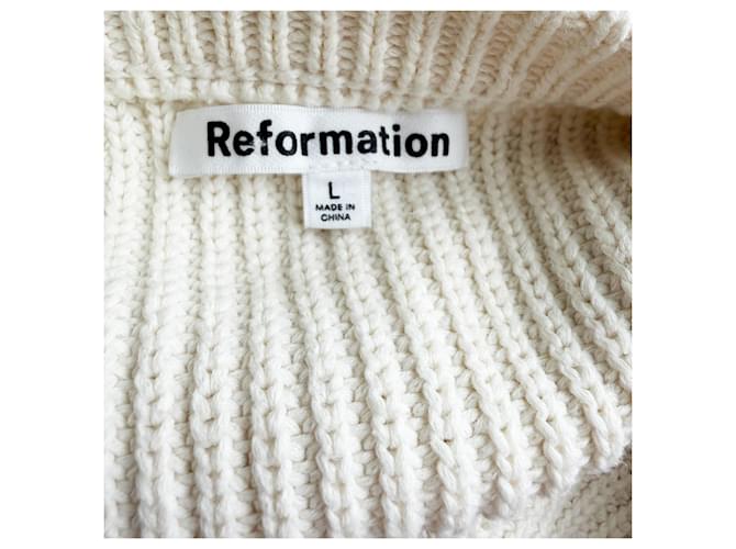Reformation Cove Pullover aus weißer Baumwolle Roh - Ansicht 5
