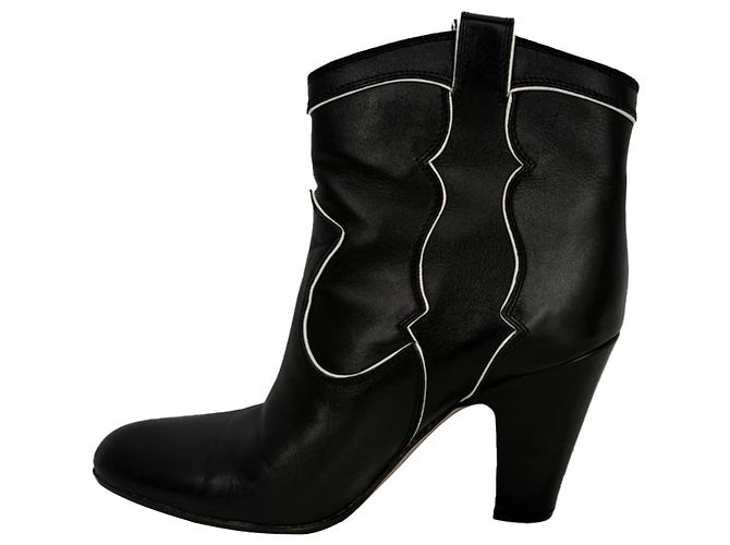 Stivaletti Western Gianvito Rossi in pelle nera Nero - vista 3
