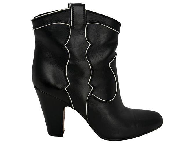 Stivaletti Western Gianvito Rossi in pelle nera Nero - vista 4