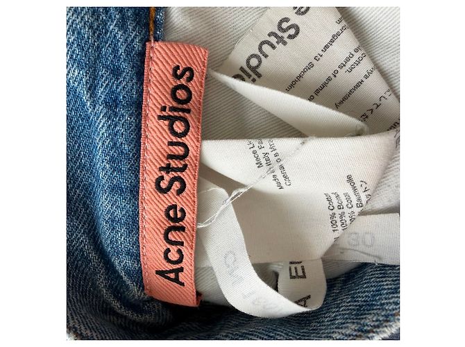 Jeans Acne Studios Distressed in cotone blu - vista 6