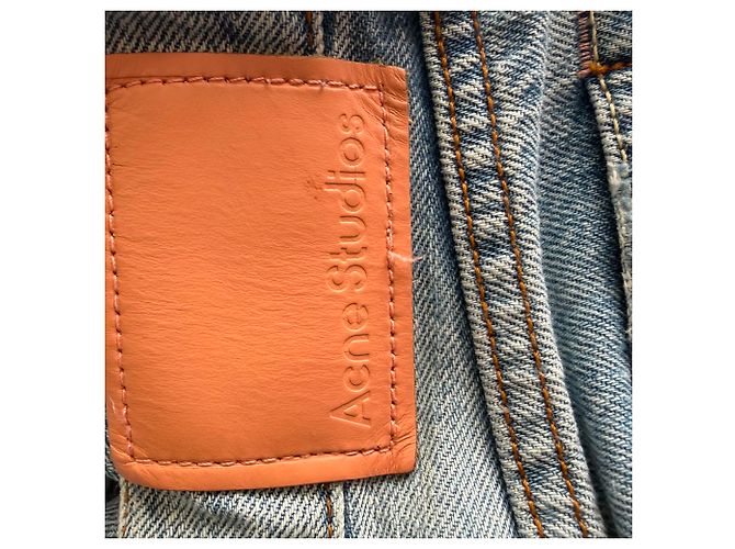 Jeans Acne Studios Distressed in cotone blu - vista 7