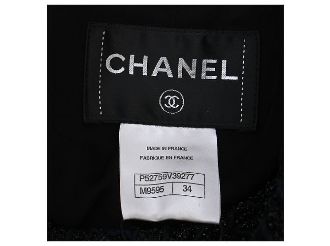 Timeless Cappotto in tweed Chanel con zip e tasche in poliammide nera - vista 5