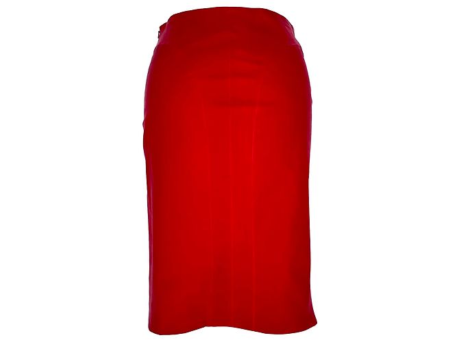 Falda midi Joseph en cuero rojo Roja - vista 2