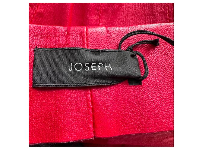 Falda midi Joseph en cuero rojo Roja - vista 4